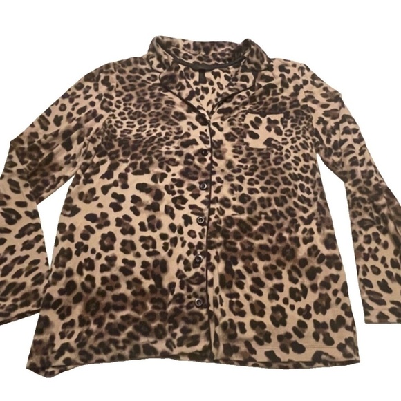 SOMA Intimates Ladies Long Sleeve Pajama Top Cheetah Print Size M good cond - Picture 3 of 5